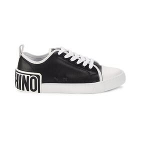 NEW Moschino Couture Black Logo Leather Sneakers - Size 8